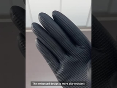 ถุงมือยางกันลื่นแบบใช้แล้วทิ้ง ถุงมือยางสำหรับแปรรูปอาหาร