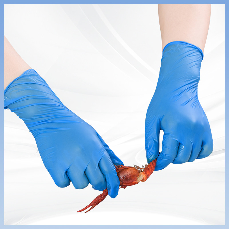 FDA ถุงมือ PVC ใช้ครั้งเดียว สําหรับสระว่ายน้ําที่ปลอดภัยและสะอาด สีน้ําเงิน